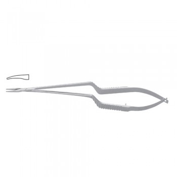 Micro Needle Holder Curved - Bayonet Shaped - Smooth Jaws Stainless Steel, 23 cm - 9"